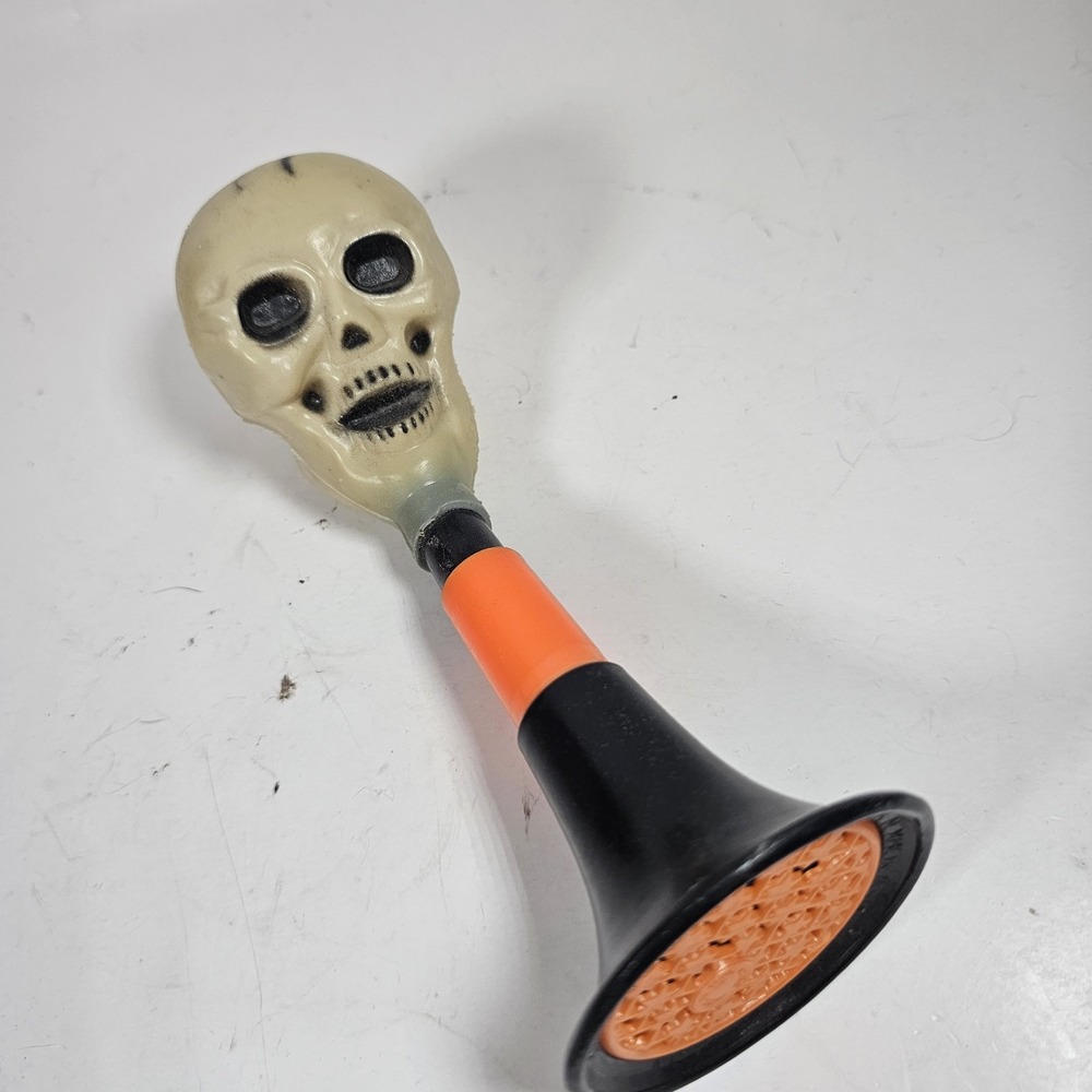 Vintage Halloween Horn Noisemaker Skeleton Skull